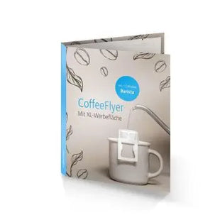 CoffeeFlyer Barista in Weiß: Individuelles Design für Kaffeeliebhaber TK Gruppe® Grosshandel 