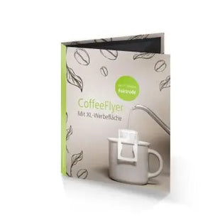 CoffeeFlyer Fairtrade in Schwarz: Individuell Gestaltet & Verantwortungsbewusst TK Gruppe® Grosshandel 