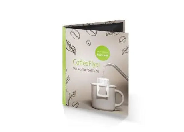 CoffeeFlyer Fairtrade in Schwarz: Individuell Gestaltet & Verantwortungsbewusst TK Gruppe® Grosshandel 