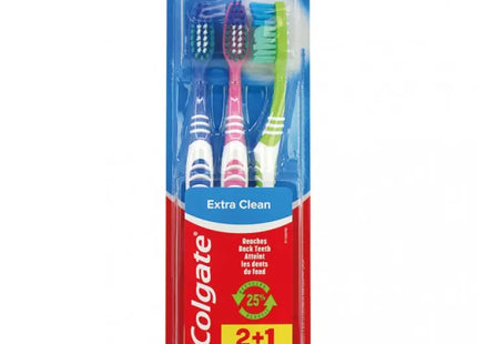 Colgate 3er-Pack Zahnbürsten Extra Clean Medium, Effektive Mundpflege, Mehrfarbig TK Gruppe® Grosshandel 