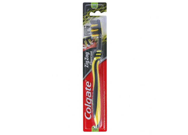 Colgate Zig Zag Kohle Mittelharte Zahnbürste - Effektive Tiefenreinigung TK Gruppe® Grosshandel 