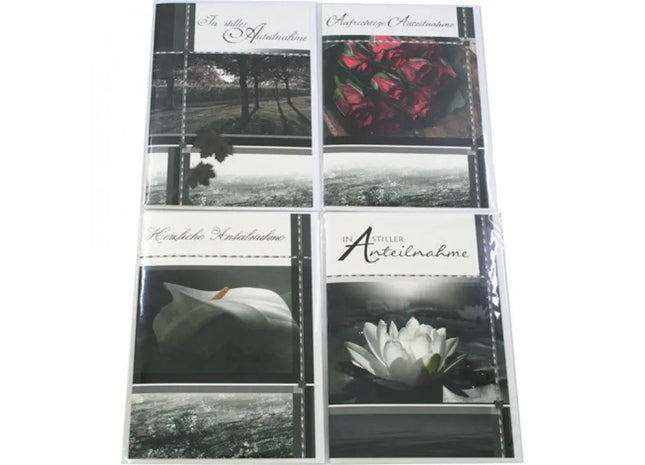 Condolence Card 17x11.5cm with Assorted Nature Patterns - Sympathetic Expression with Natural Themes TK Gruppe® Grosshandel 