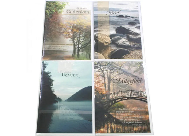 Condolence Card 17x11.5cm with Sentiment - Thoughtful Sympathy Expression in Times of Grief TK Gruppe® Grosshandel 