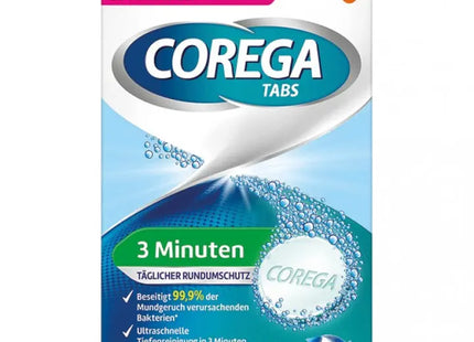 Corega Tabs Schnellreinigung 3 Minuten - 66 Reinigungstabletten für Zahnprothesen TK Gruppe® Grosshandel 