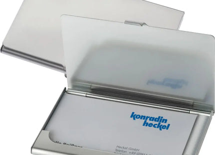 Cornwall Metall Visitenkartenetui in Silbergrau - Robuster und stilvoller Kartenhalter TK Gruppe® Grosshandel 