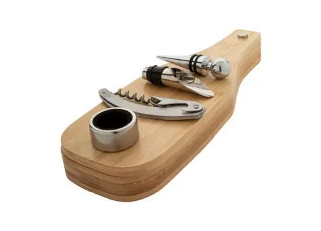 Cortese Öko-Weinset - Naturholz, Essentielles Zubehör für Weinliebhaber TK Gruppe® Grosshandel 
