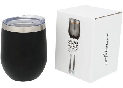 Corzo 350 ml Kupfer-Vakuum Isolierbecher – Stilvoller Thermobecher in Schwarz TK Gruppe® Grosshandel 