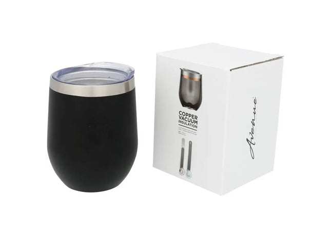 Corzo 350 ml Kupfer-Vakuum Isolierbecher – Stilvoller Thermobecher in Schwarz TK Gruppe® Grosshandel 