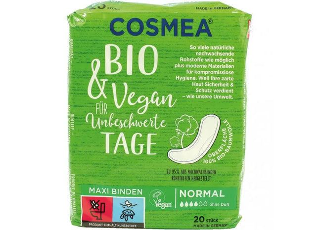 Cosmea Maxi Bio & Vegan Damenbinden, 20 Normalgröße – Umweltfreundlich & Sanft TK Gruppe® Grosshandel 