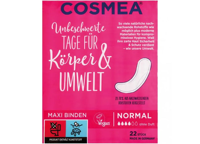 Cosmea Maxi Damenbinden, 22 Stück Normalgröße – Zuverlässiger Schutz TK Gruppe® Grosshandel 
