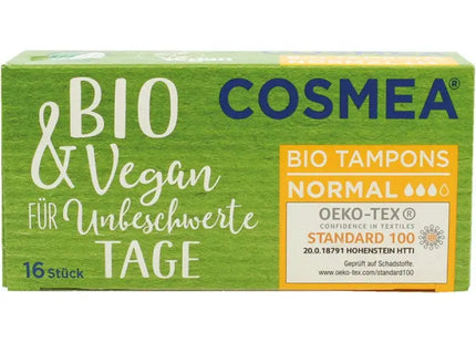 Cosmea Organic Vegan Tampons, Normal Size, 16-Pack - Eco-Friendly Feminine Care TK Gruppe® Grosshandel 