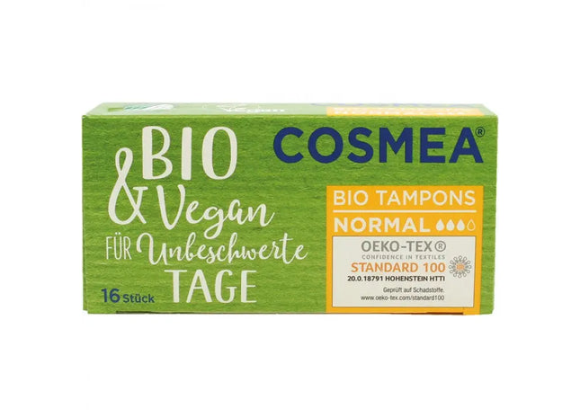 Cosmea Organic Vegan Tampons, Normal Size, 16-Pack - Eco-Friendly Feminine Care TK Gruppe® Grosshandel 