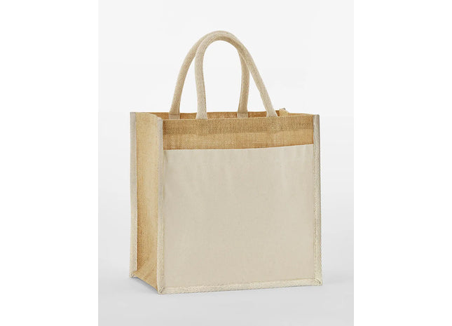 Cotton Pocket Natural Starched Jute Midi Tote TK Gruppe® Grosshandel 