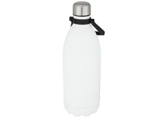 Cove 1,5L Vakuum-Isolierflasche - Weiß, Große Edelstahlflasche für heiße und kalte Getränke TK Gruppe® Grosshandel 