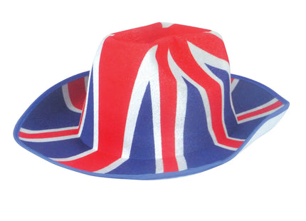 Cowboy Hut Union Jack Für Erwachsene - Britisches Flaggen-Design Western-Zubehör TK Gruppe® Grosshandel 