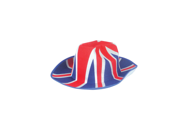 Cowboy Hut Union Jack Für Erwachsene - Britisches Flaggen-Design Western-Zubehör TK Gruppe® Grosshandel 