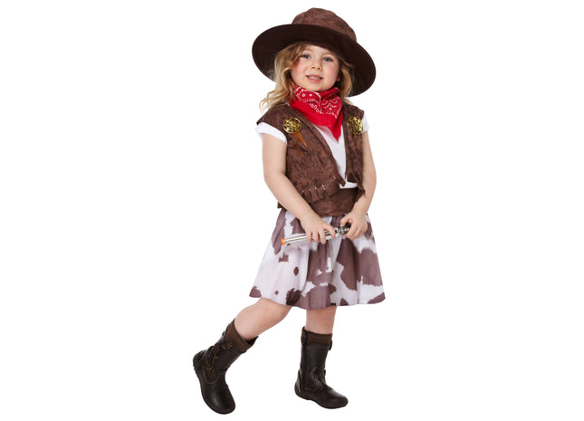Cowgirl-Kostüm für Kleinkinder, 3 Jahre, Verkleidung für Mädchen TK Gruppe® Grosshandel 