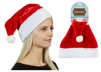 Cozy Red & White Christmas Hat – Soft Festive Headwear for the Holidays TK Gruppe® Grosshandel 
