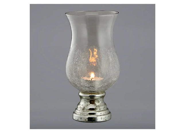 Crackle Glas Windlicht, Klar, Groß, Ca. 27cmH - Elegante Beleuchtung für Innen- und Außendekoration TK Gruppe® Grosshandel 