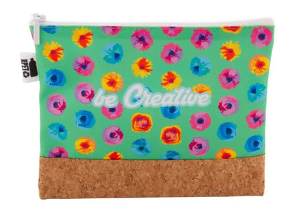 CreaBeauty Kork M RPET Maßgeschneiderte Make-Up Tasche - Weiß, 100 Zeichen TK Gruppe® Grosshandel 