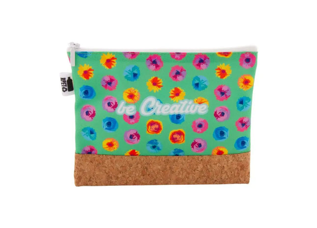 CreaBeauty Kork M RPET Maßgeschneiderte Make-Up Tasche - Weiß, 100 Zeichen TK Gruppe® Grosshandel 