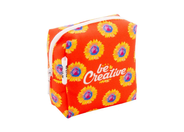 CreaBeauty Quadrat S Personalisierte Make-Up Tasche - Weiß, 100 Zeichen TK Gruppe® Grosshandel 