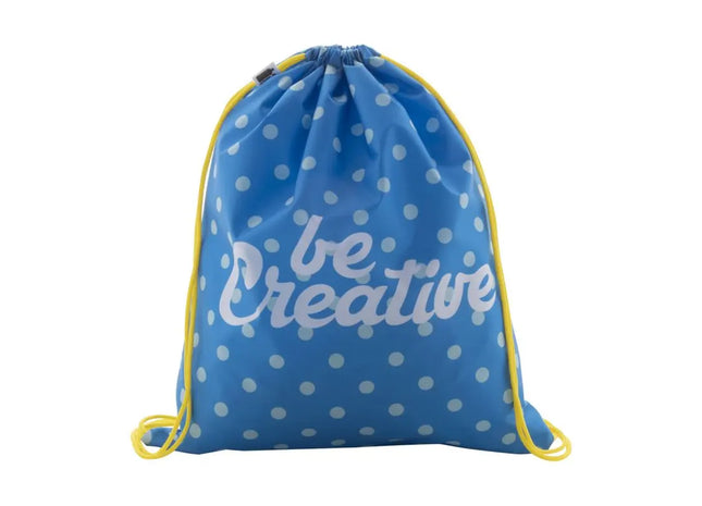 CreaDraw RPET Personalisierter Turnbeutel in Gelb-Weiß – Stilvoll & Öko TK Gruppe® Grosshandel 