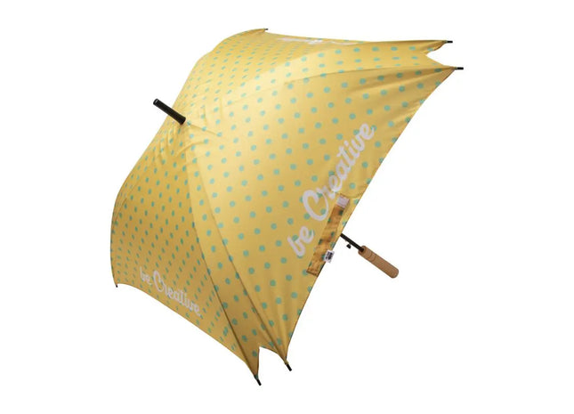 CreaRain Square RPET Schirm in Weiß & Braun - Nachhaltig & Robust TK Gruppe® Grosshandel 