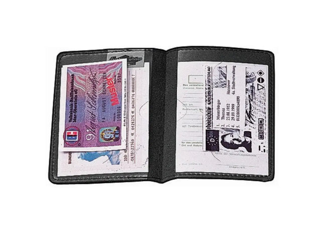 CreativDesign Ausweis-Hülle Paper Label 2 - Schwarz Stilvolle Tasche für sichere Aufbewahrung TK Gruppe® Grosshandel 