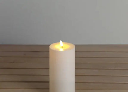 Cremefarbene LED Altarkerze, Flammenlos, Ca. 10x18cm TK Gruppe® Grosshandel 