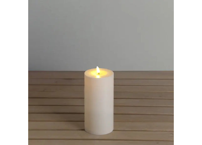 Cremefarbene LED Altarkerze, Flammenlos, Ca. 10x18cm TK Gruppe® Grosshandel 