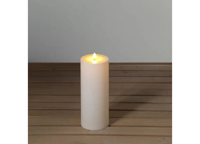 Cremefarbene LED-Säulenkerze für den Altar, Flammenlos, Ca. 10x28cm TK Gruppe® Grosshandel 