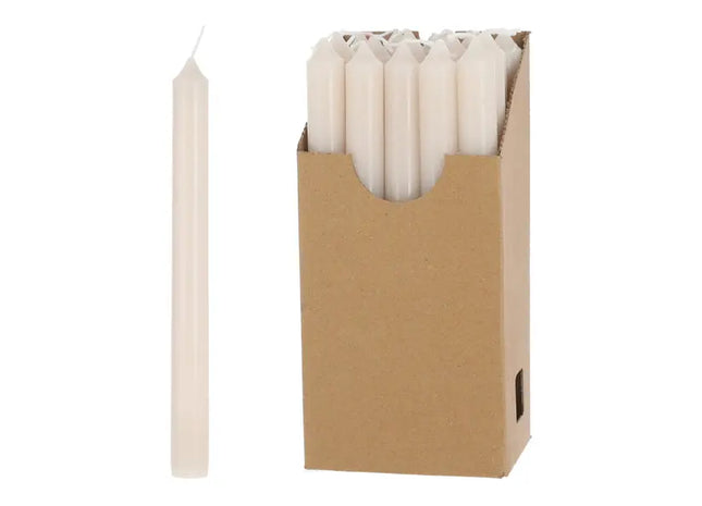 Cremefarbene Stabkerzen, 22cm, 20er Set im Display - Elegante Beleuchtung TK Gruppe® Grosshandel 