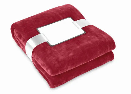 DAVOS Luxuriöse Flanell-Fleece Decke in Bordeaux – Weich & Wärmend TK Gruppe® Grosshandel 