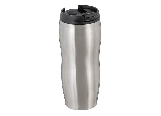 DINTON Thermobecher – eleganter Isolierbecher in Silber, ideal für unterwegs TK Gruppe® Grosshandel 