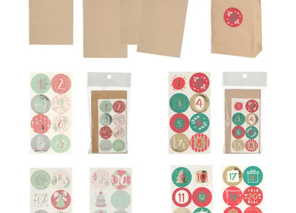 DIY Adventskalender Bastelset, 48-teilig für 2 Kalender, Kreativset TK Gruppe® Grosshandel 
