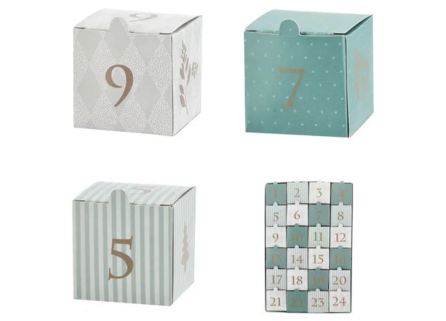 DIY Adventskalender Würfel, zum Selbstbefüllen, Weihnachtscountdown, 21x32cm TK Gruppe® Grosshandel 