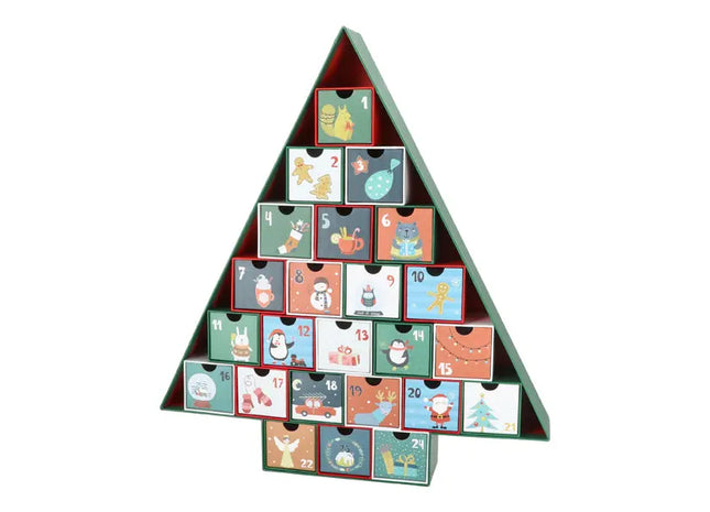 DIY-Adventskalender mit Schubladenboxen, kreative Bastelidee, ca. 50 cm hoch TK Gruppe® Grosshandel 