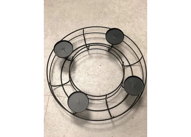 DIY-Adventskranz, schwarz, 36 cm Durchmesser – Moderner, minimalistischer Basisrahmen TK Gruppe® Grosshandel 