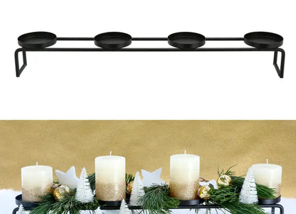 DIY Adventsleuchter, Schwarz, Lang ca. 60 cm - Gestalte Deine Weihnachtsdeko TK Gruppe® Grosshandel 