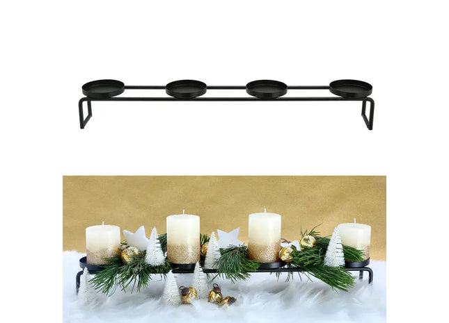 DIY Adventsleuchter, Schwarz, Lang ca. 60 cm - Gestalte Deine Weihnachtsdeko TK Gruppe® Grosshandel 