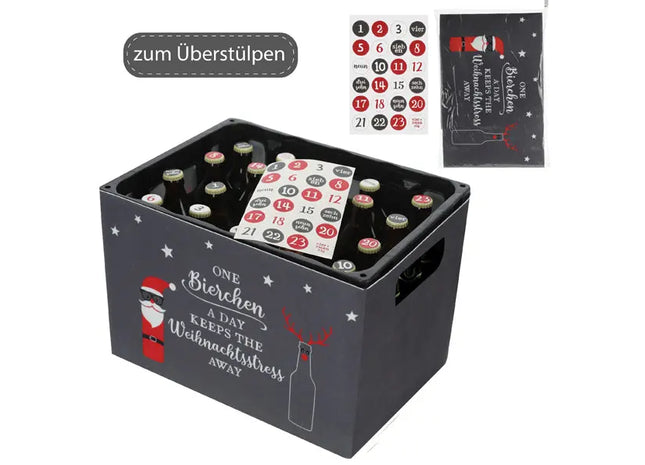 DIY Bastelset für Adventskalender im Bierkasten - Gestalte Deinen Weihnachtskalender TK Gruppe® Grosshandel 