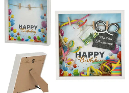 DIY Bilderrahmen für Geldgeschenke, Geburtstag, 28x28cm – Kreatives Geschenk TK Gruppe® Grosshandel 