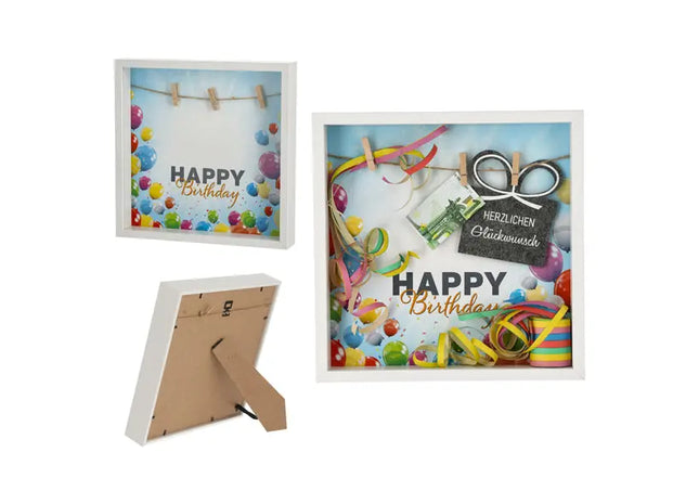 DIY Bilderrahmen für Geldgeschenke, Geburtstag, 28x28cm – Kreatives Geschenk TK Gruppe® Grosshandel 