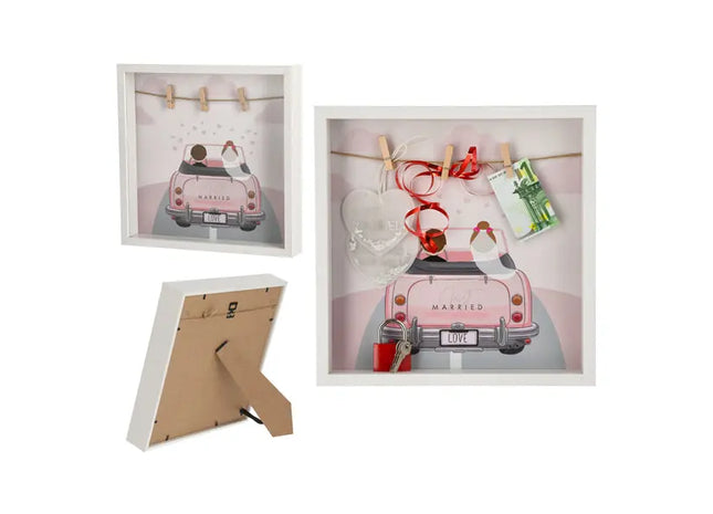 DIY Hochzeits-Bilderrahmen für Geldgeschenke, 28x28cm – Elegante Geschenkidee TK Gruppe® Grosshandel 