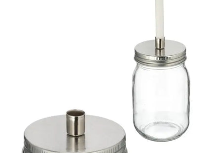 DIY Silberner Schraubdeckel Baumkerzenhalter, 7 cm Durchmesser - Kreatives Dekor TK Gruppe® Grosshandel 