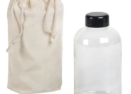 DRINK HEALTHY Glas-Wasserflasche, 500 ml, schwarz - Elegant & Transparent TK Gruppe® Grosshandel 