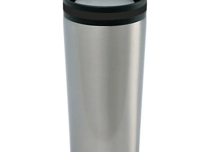 DRINQEO Thermobecher – stilvoller zweifarbiger Isolierbecher in Silber und Schwarz TK Gruppe® Grosshandel 