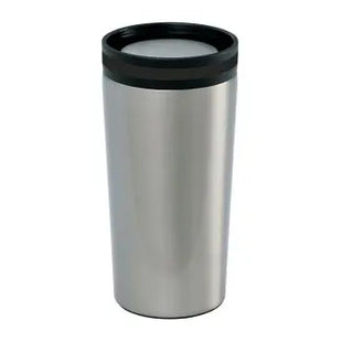 DRINQEO Thermobecher in Silber-Schwarz - 400ml, Elegant & Funktional TK Gruppe® Grosshandel 