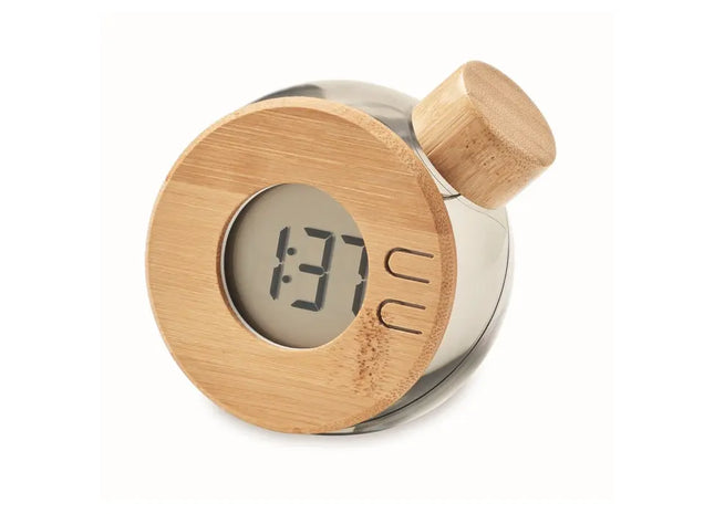 DROPPY LUX Wasserbetriebene LCD-Uhr - Transparent Grau, Innovativ TK Gruppe® Grosshandel 